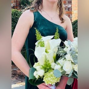 green velvet formal dress